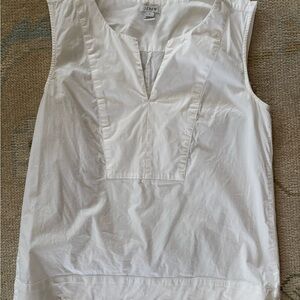 J. Crew Women's Classic White Blouse with Scallop Hem